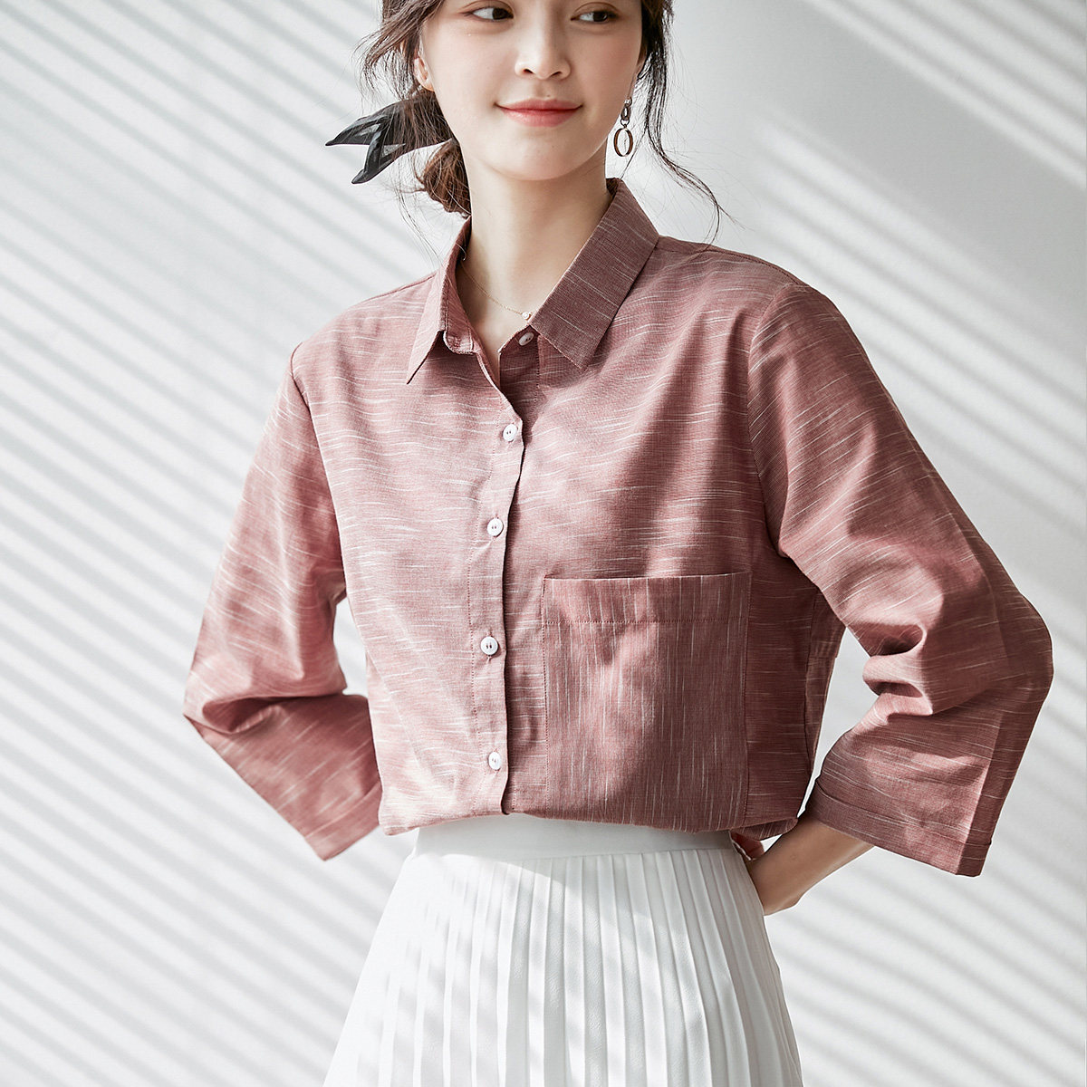 真维斯通勤ol舒适女款衬衣 真维斯时尚衬衫