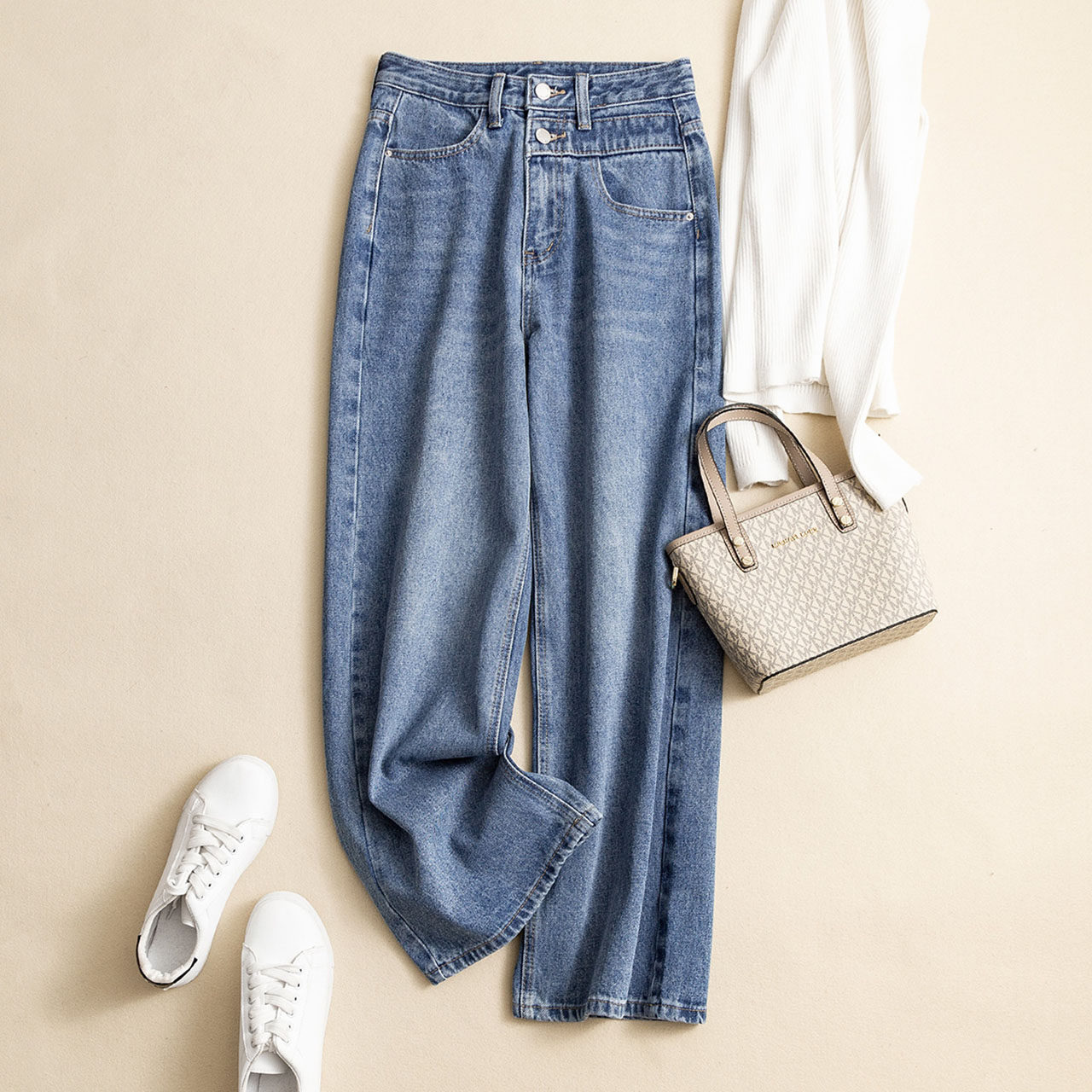 真维斯高腰秋装2020新款女牛仔裤 真维斯时尚牛仔裤