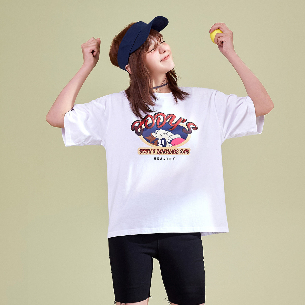 真维斯卡通印花短袖女2020夏装t恤 真维斯时尚T恤