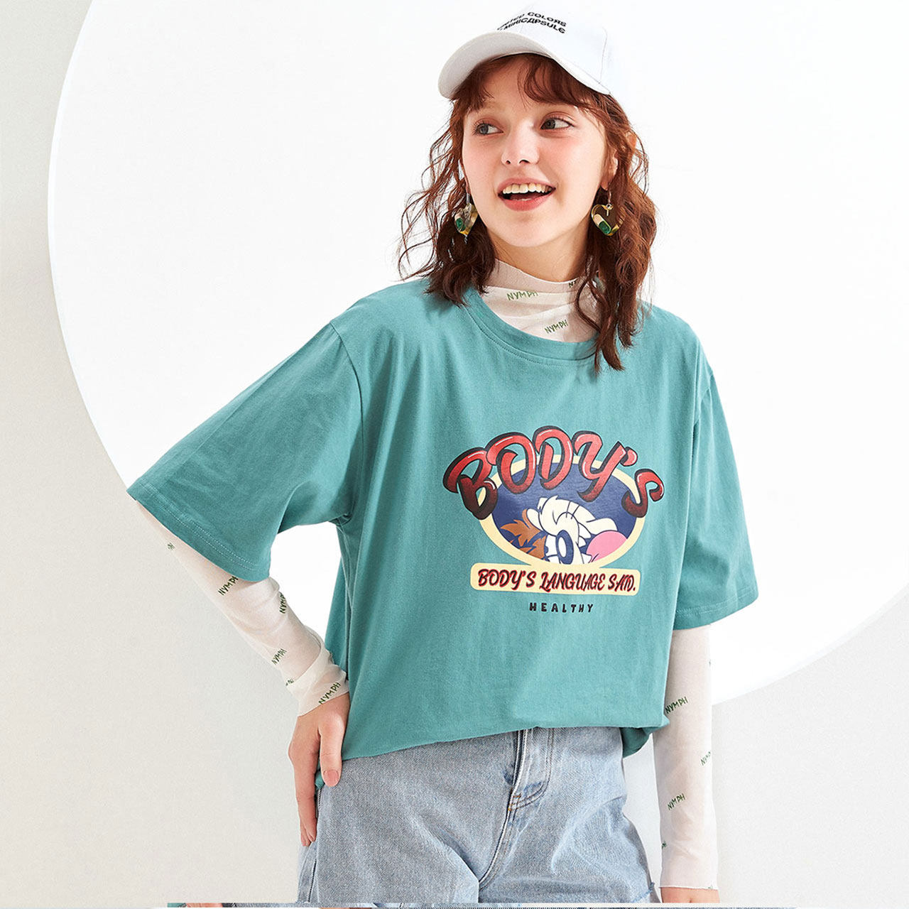 真维斯卡通印花短袖女2020夏装t恤 真维斯时尚T恤