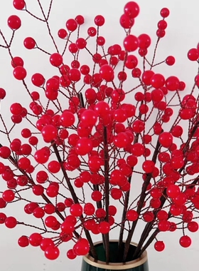 花艺桌面摆件北美冬青红色发财果