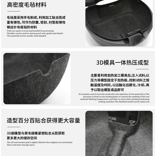 适用夏德尾箱SH33/34/39/48内衬垫TR41毛毡垫UFR/pcx摩托车坐桶垫 - 图3