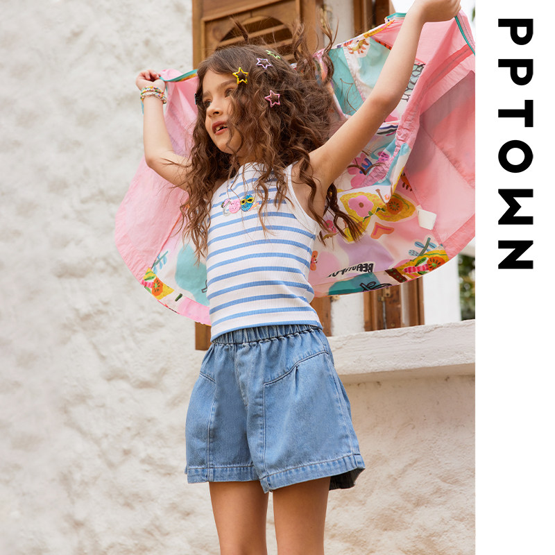 女童短裤夏薄款2025新款儿童洋气凉感五分裤宽松休闲牛仔女孩裤子,淘宝优惠券,粉丝福利购,淘宝优惠卷