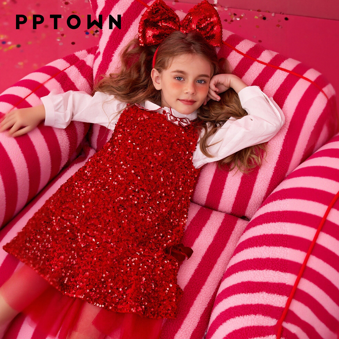 女童连衣裙2026新款亮片网纱公主裙红色生日礼服拜年服儿童背心裙,淘宝优惠券,粉丝福利购,淘宝优惠卷