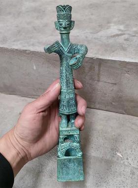 纯铜三星堆立人面具飞鸟