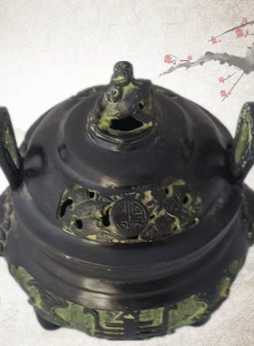 青铜器双狮熏炉大明宣德年间古玩