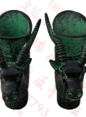 摆件牛头酒杯工艺品仿古青铜器