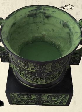 青铜簋盆方簋摆件婚礼道具