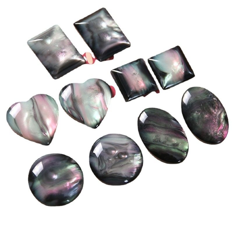 暗黑风极光流沙质感桃心方形diy树脂配件耳饰发夹手机壳材料,淘宝优惠券,粉丝福利购,淘宝优惠卷