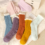 珊瑚绒冬季中筒袜5双券后9.8元包邮