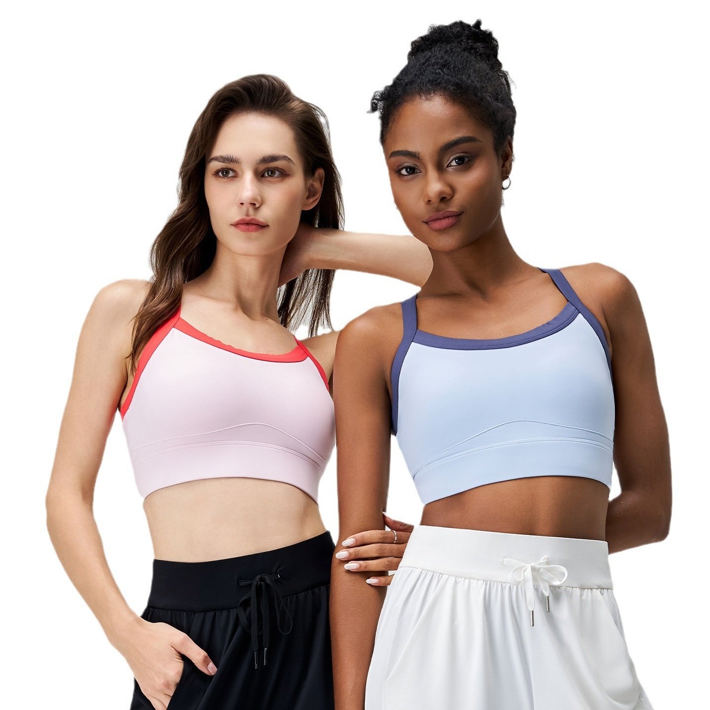 瑜伽拼色运动内衣一体杯高强度防震防走光外穿交叉美背瑜伽内衣夏,淘宝优惠券,粉丝福利购,淘宝优惠卷