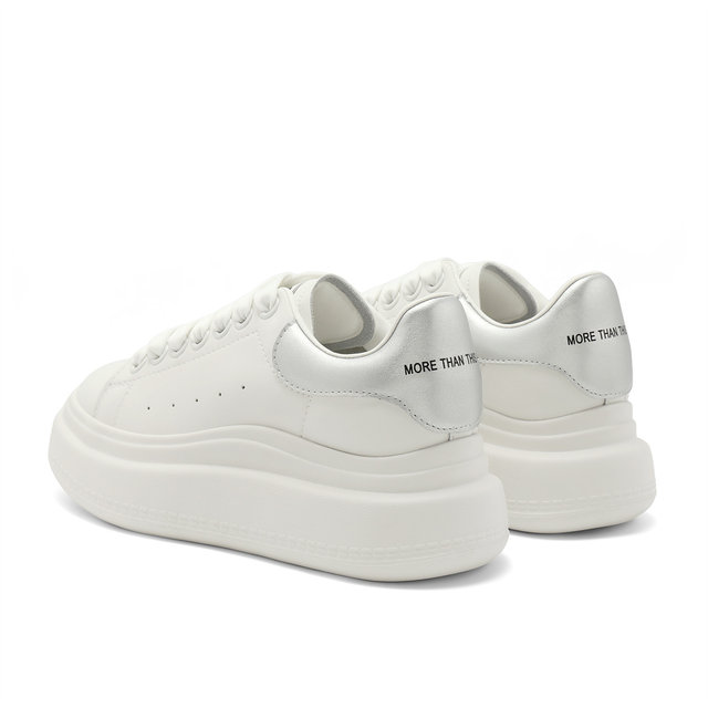 Senda board shoes spring and autumn style shopping mall same solid color thick sole small white shoes silver tail women's single shoes XDF01CM4