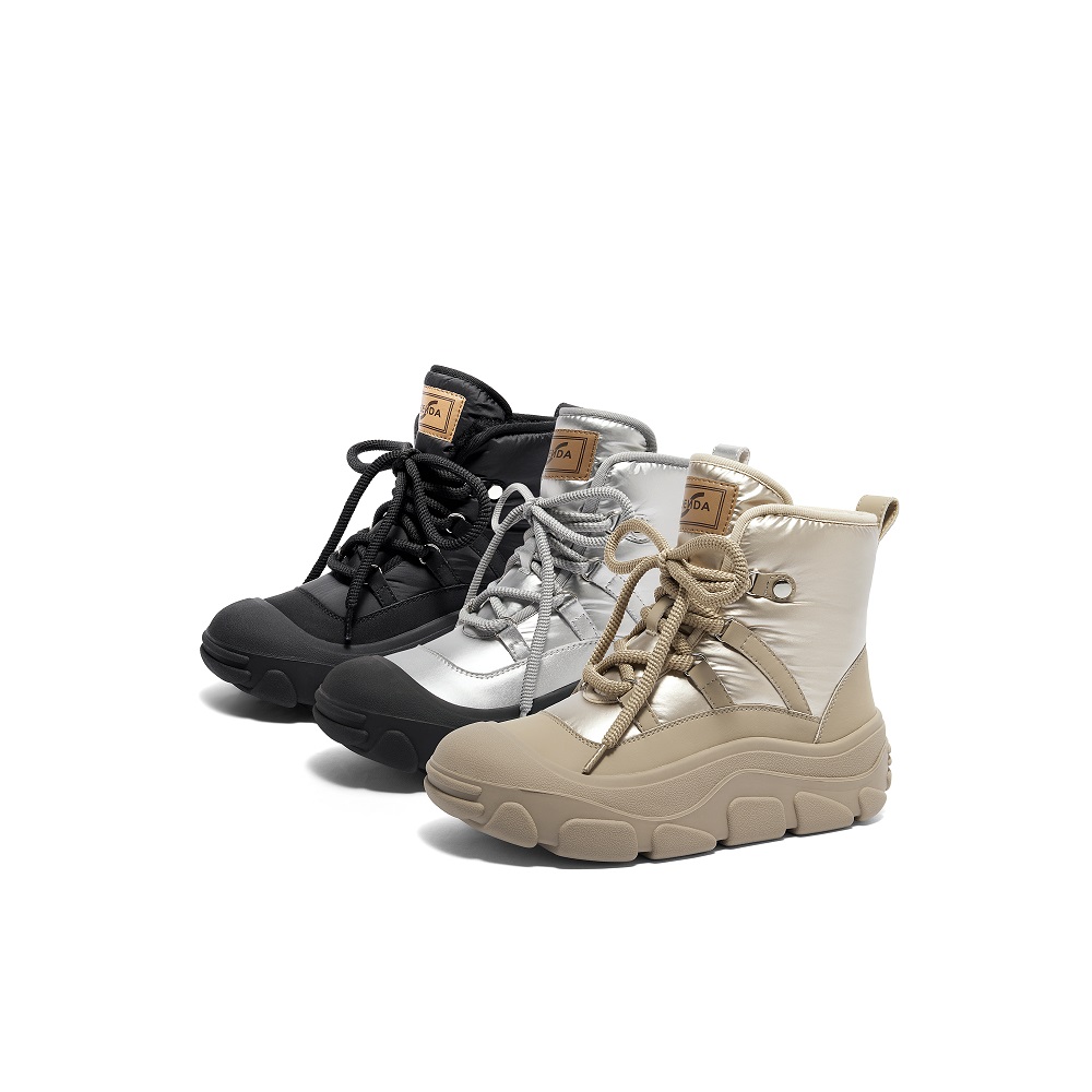 森达雪地靴女鞋冬款户外舒适保暖厚底棉鞋短靴ZTE07DD4