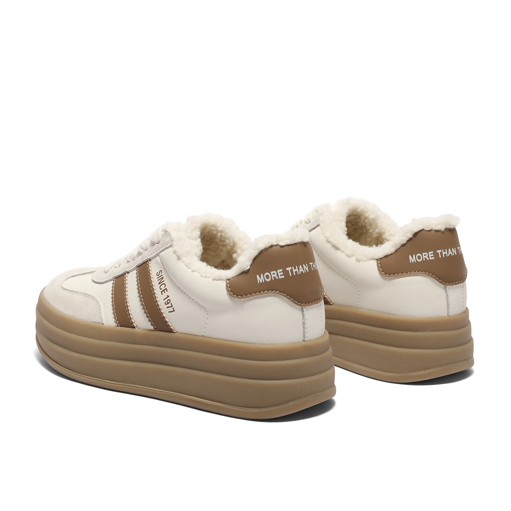 森达德训鞋女款2025春季新款商场同款加绒休闲厚底板鞋XLL01AM5