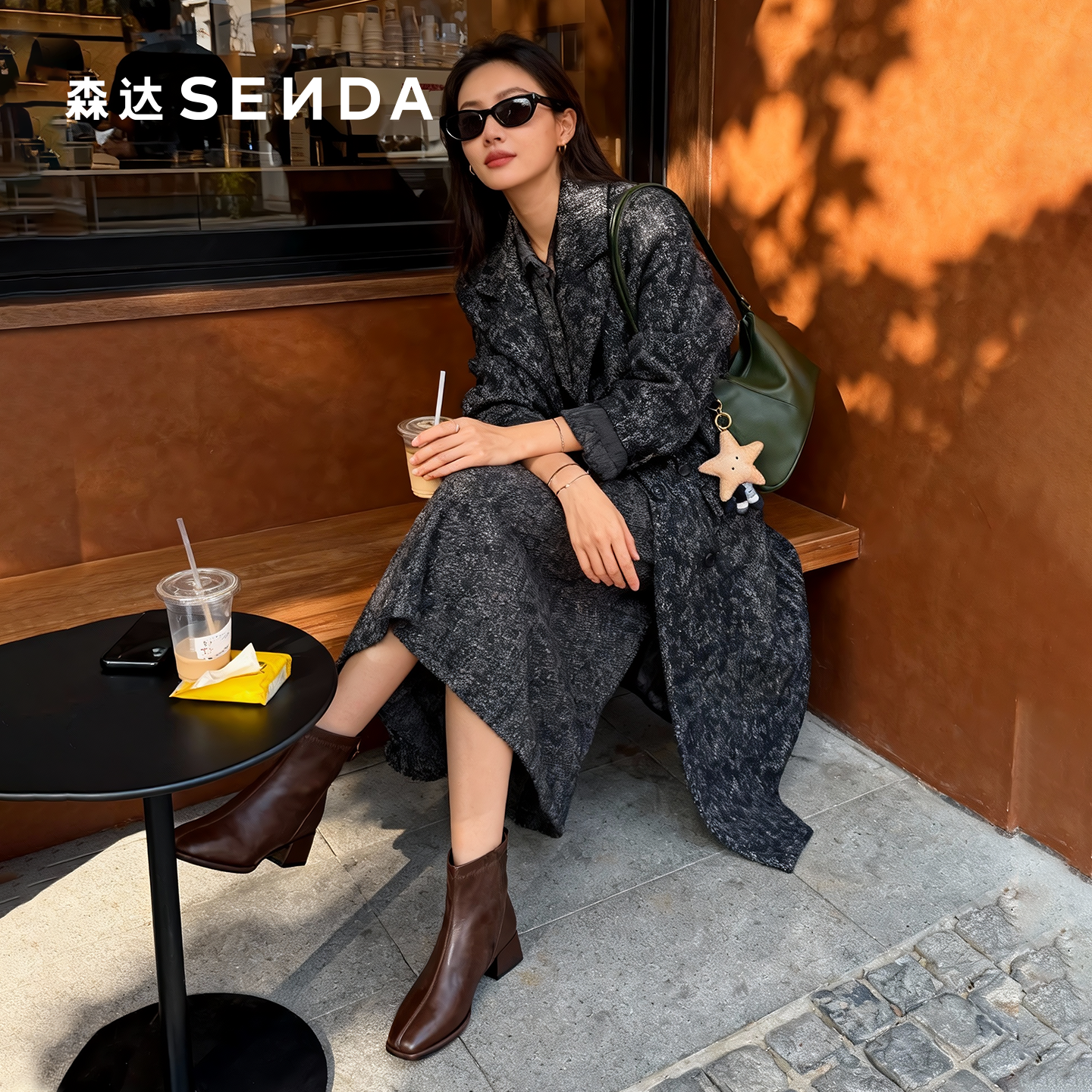 森达奶酪弹力靴高跟靴子25冬季新款热卖瘦瘦粗跟短靴女小个子气质,淘宝优惠券,粉丝福利购,淘宝优惠卷