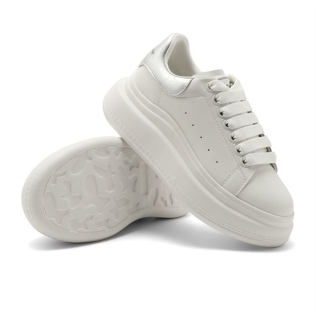 Senda board shoes spring and autumn style shopping mall same solid color thick sole small white shoes silver tail women's single shoes XDF01CM4