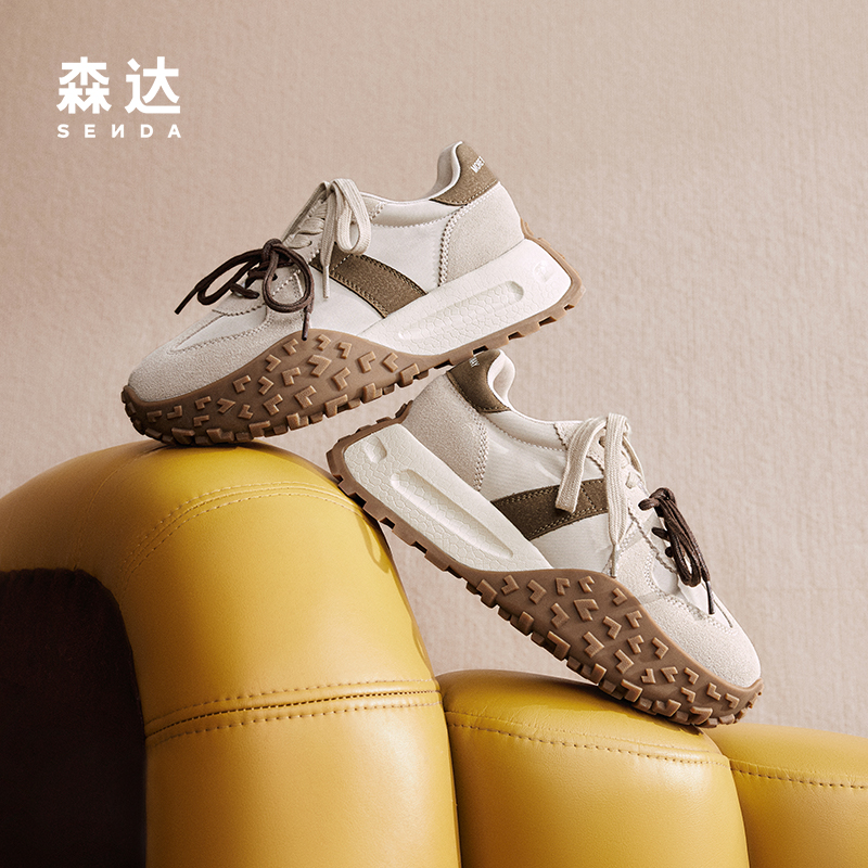 森达可可拿铁阿甘鞋女鞋2024秋新德训跑步休闲厚底运动鞋ZCC85CM4