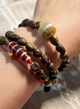 原创设计天然精品奇楠沉香豆丁多圈手串