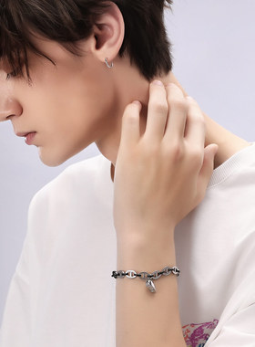 可调节磁吸钛钢情侣手链