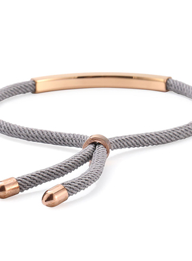 微笑钛钢可调节情侣手链