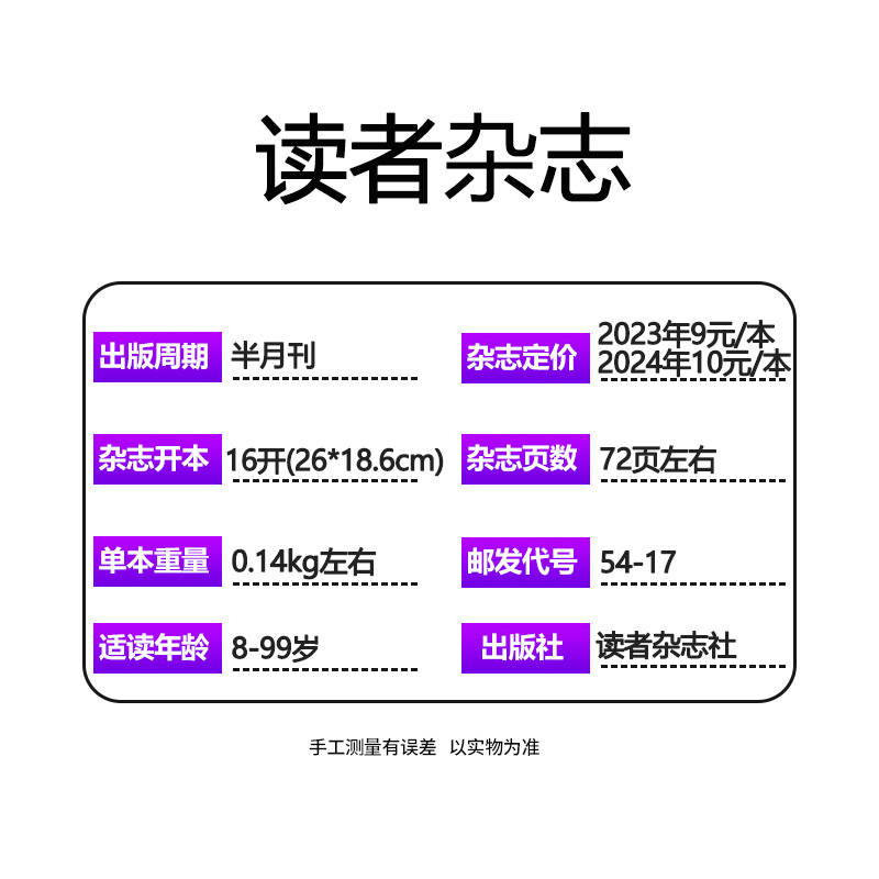 读者杂志2024年6月新2023/2022年现货清仓1-24期全年半年订阅旗舰店初高中意林作文素材高考青年文摘校园版合订本过期刊35周年 - 图1