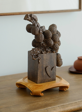 纯手工木雕，新中式软装摆件