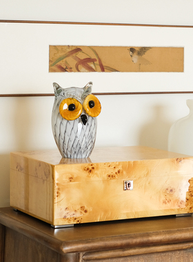 ladylike 创意可爱琉璃猫头鹰摆件 家居桌面装饰品玄关酒柜工艺品