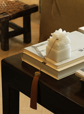 ladylike 万事如意汉白玉玉玺印章摆件 办公室书房桌面工艺品装饰