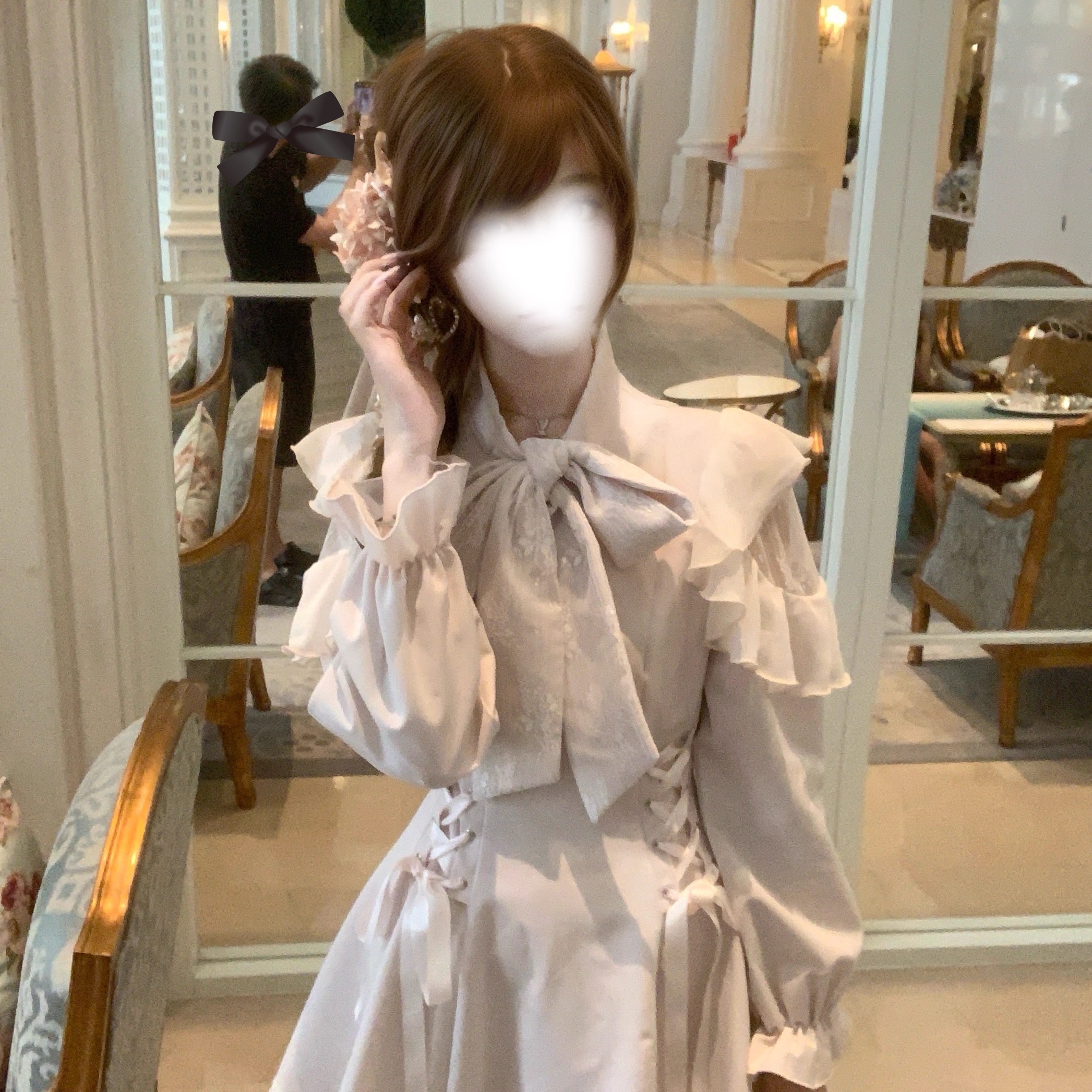 森女系原创想去海边 沉玉浮云 早秋清楚系温柔千金甜美长袖连衣裙 - 图0