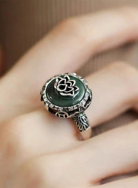 新款平安扣新中式复古戒指