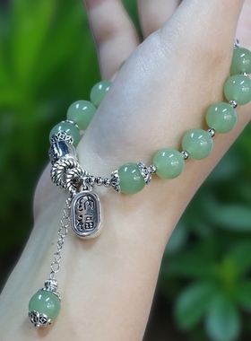 招财纳福S925银复古做旧新中式手串女小众设计感高级感手链送女友