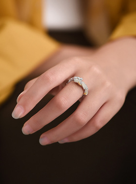 新中式竹节小众设计感戒指