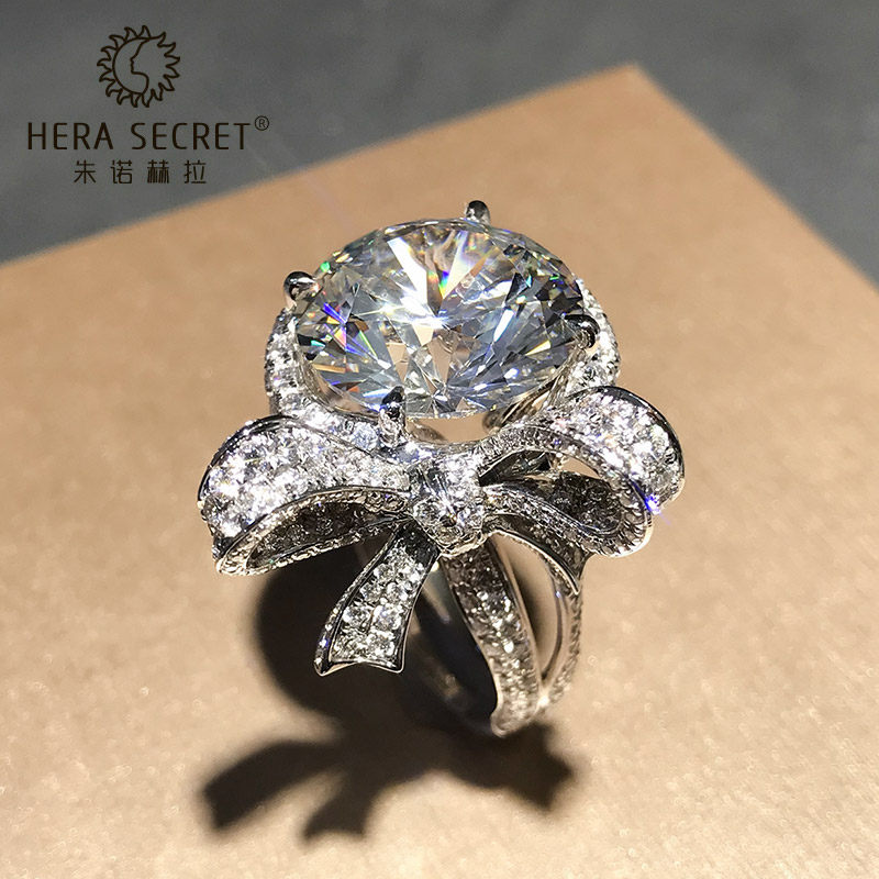 定制18k金pt950品牌首饰仿真钻戒 朱诺赫拉戒指/指环