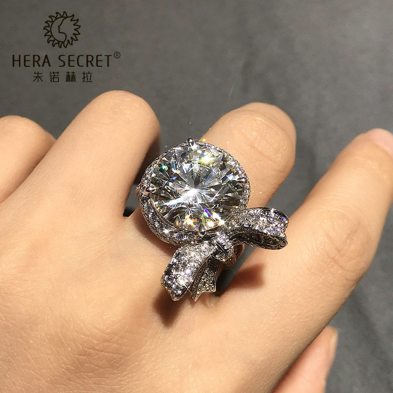 定制18k金pt950品牌首饰仿真钻戒 朱诺赫拉戒指/指环