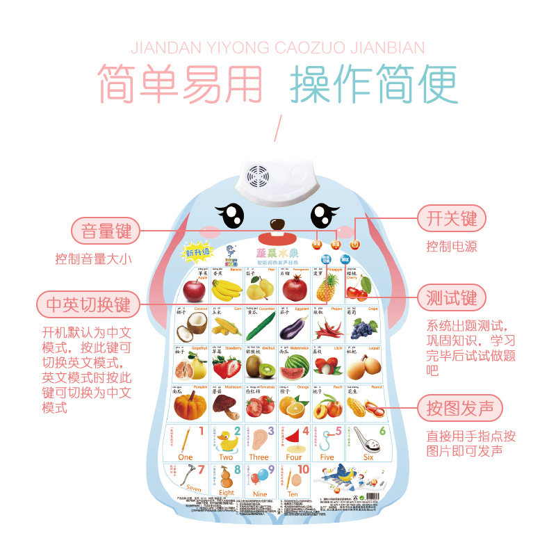 有声早教挂图点读拼音看启蒙玩具 乐雅母婴玩具挂图/认知卡
