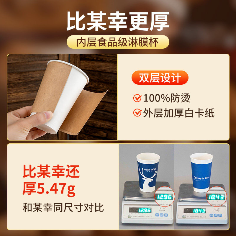 一次性咖啡杯子定制印logo带盖双层奶茶纸杯订制塑杯冷饮商用打包,淘宝优惠券,粉丝福利购,淘宝优惠卷