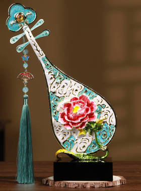 【送礼佳品】中式珐琅彩琵琶摆件