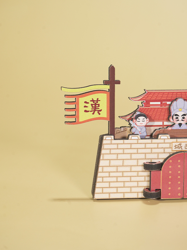 成都武侯祠博物馆空城计木质冰箱贴文创产品传统创意礼品城市手信