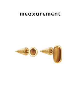 meaxurement每述新品黄虎眼玛瑙耳钉多耳洞基础款耳骨钉百搭通勤