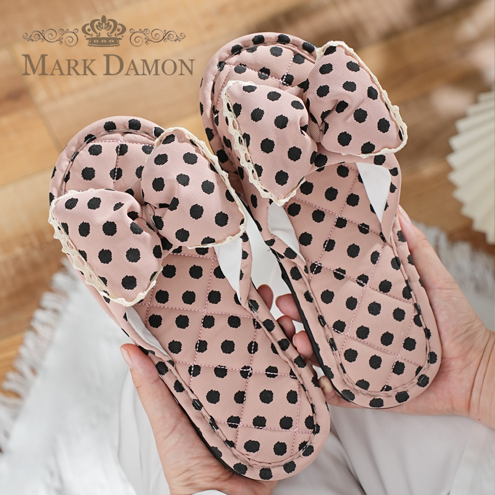 2024新款春秋纯棉布艺加厚三层防噪音男女情侣无声家居室内拖鞋 - 图0