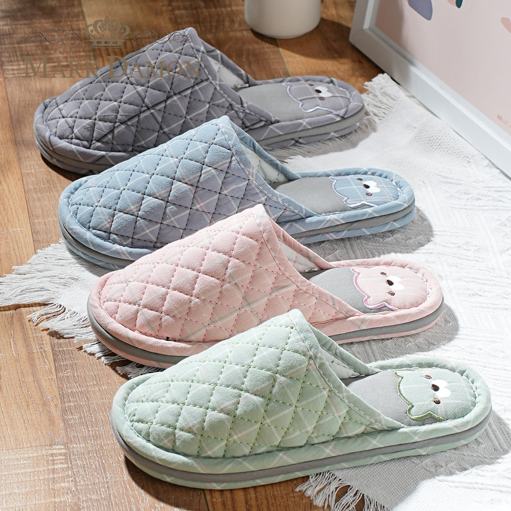 纯棉布艺软底加厚三层包头封口棉拖鞋男女静音情侣家居室内拖鞋冬,淘宝优惠券,粉丝福利购,淘宝优惠卷