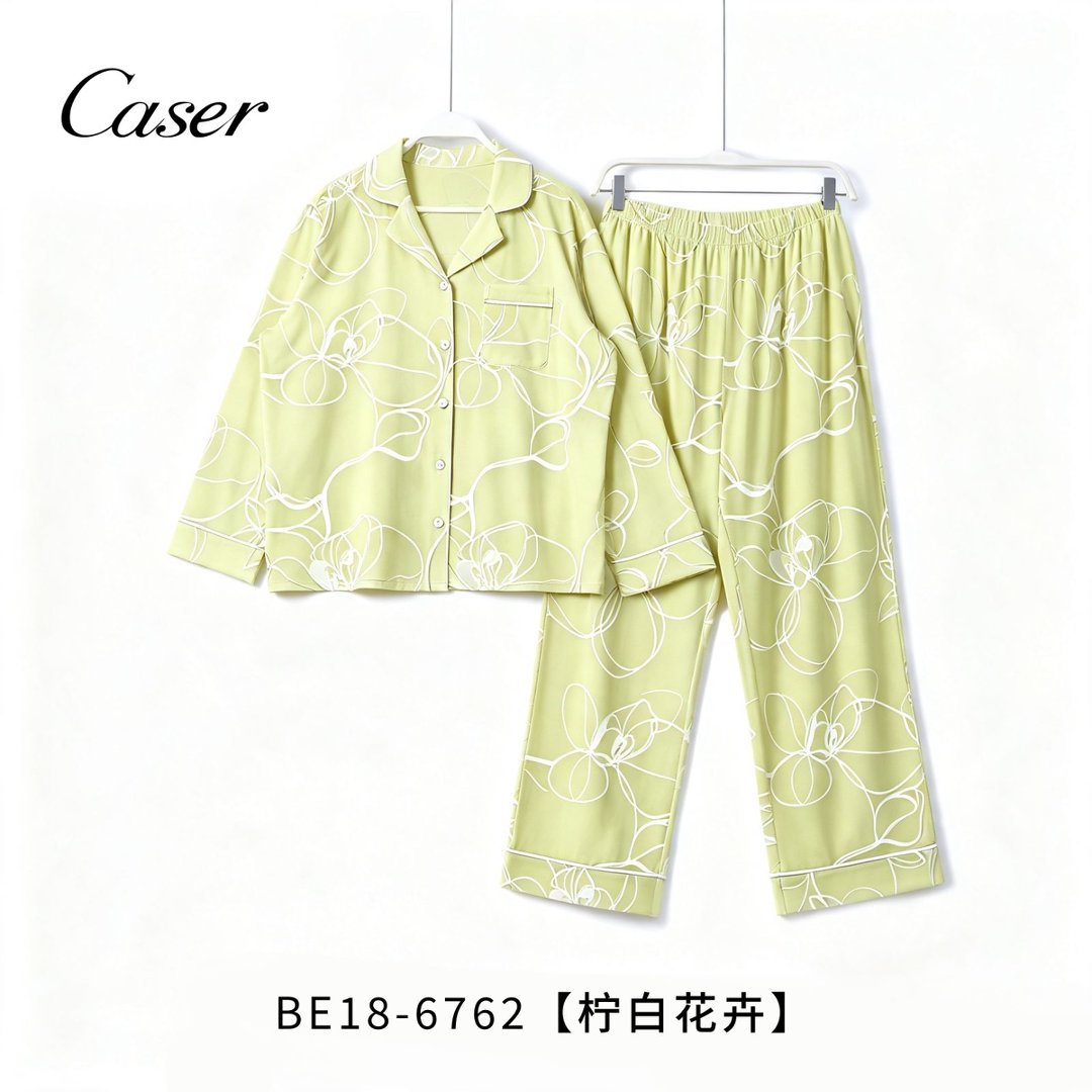 Caser caesar women's mercerized mousse cotton pajamas