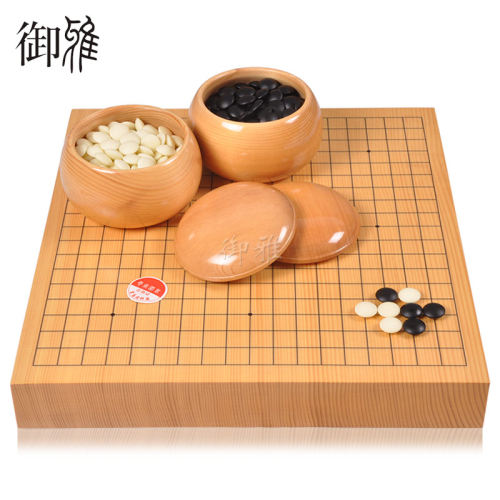 御雅新榧木独木围棋棋盘套装天地纹整木实木围棋盘专业比赛围棋盘 - 图1