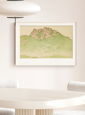 侯震 小清新绿色山水大泽山装饰画客厅餐厅书房玄关酒店民宿挂画