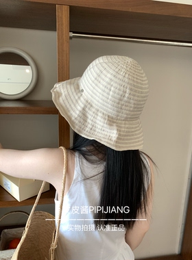 【轻盈慵懒】日系uv防晒渔夫帽女夏季可折叠遮阳简约时髦圆脸盆帽