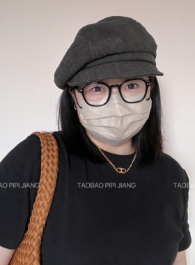 日系出游森系透气棉麻报童帽