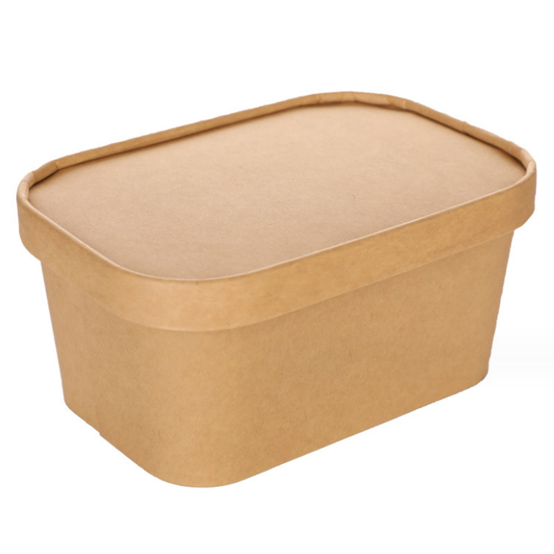 双层一次性外卖快餐盒方形牛皮纸方盒带盖饭菜分离内托白色打包盒,淘宝优惠券,粉丝福利购,淘宝优惠卷