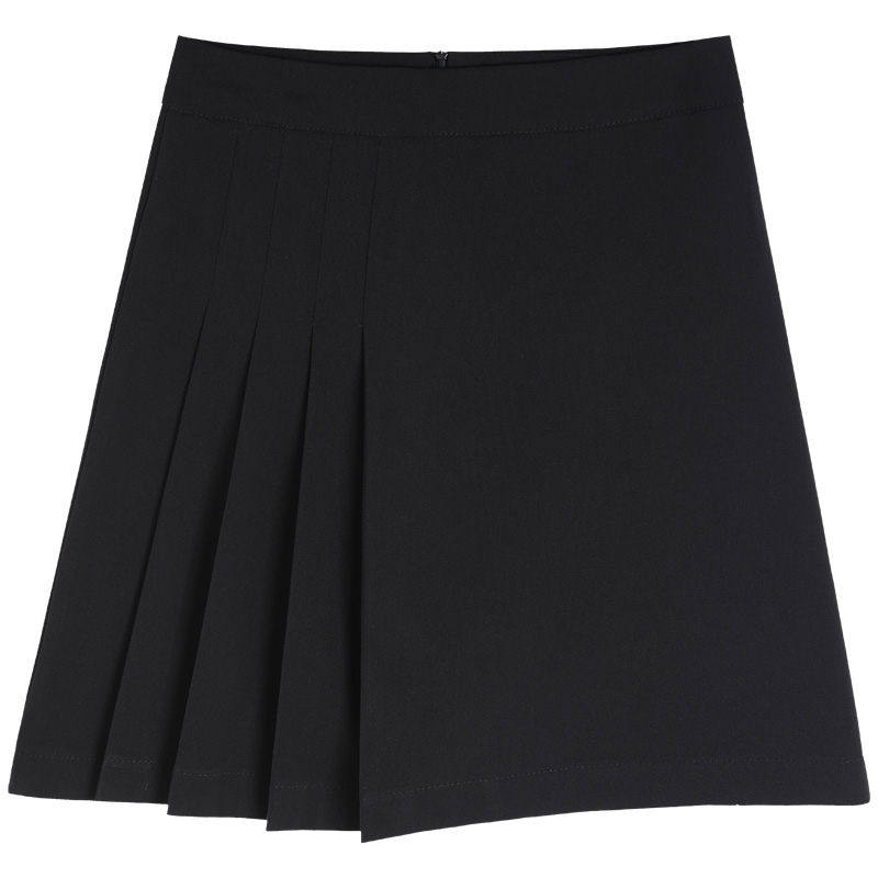 两颗虎牙春夏高腰显瘦百褶裙女半身裙子韩版防走光学院风a字百搭复古短裙3