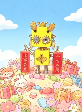 原创许愿机器人工位摆件礼物