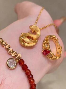 灵蛇盘旋布契风拉丝招财项链女轻奢高端小众级感镶钻锁骨颈链百搭